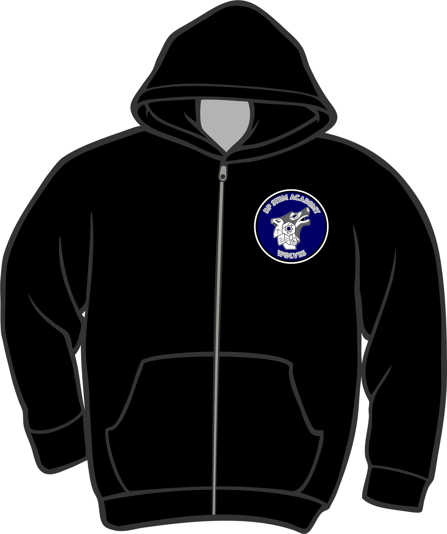 BP STEM Academy Black Zip-Up Hoodies