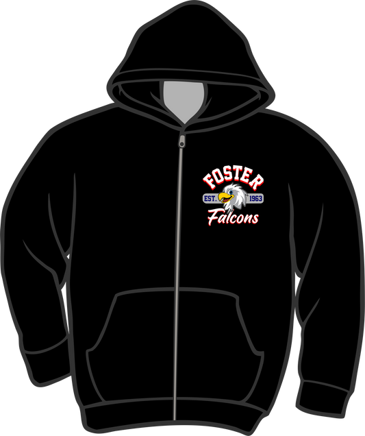 Foster Black Zip Up Hoodie