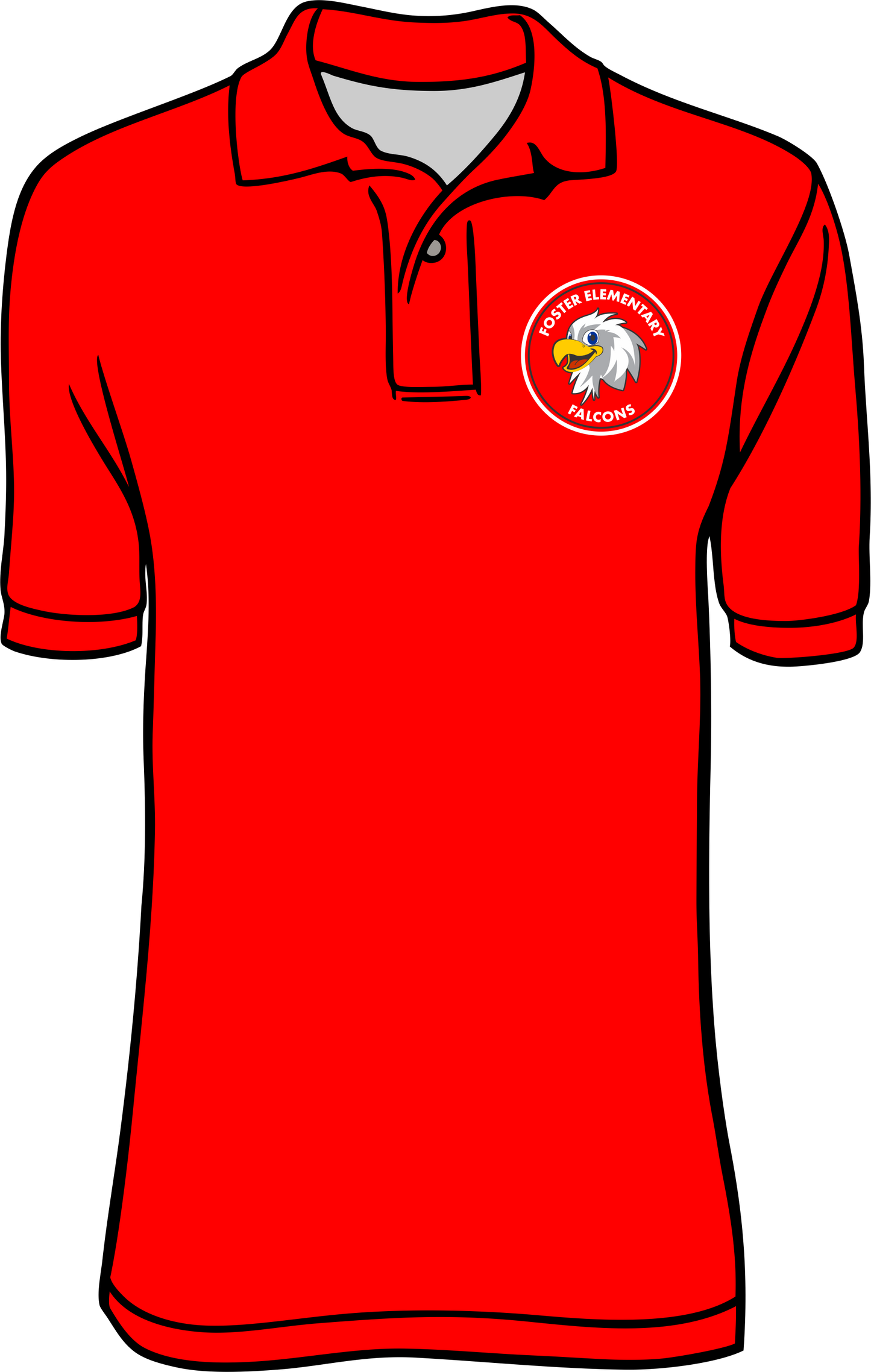 Foster Red Polo with Patch