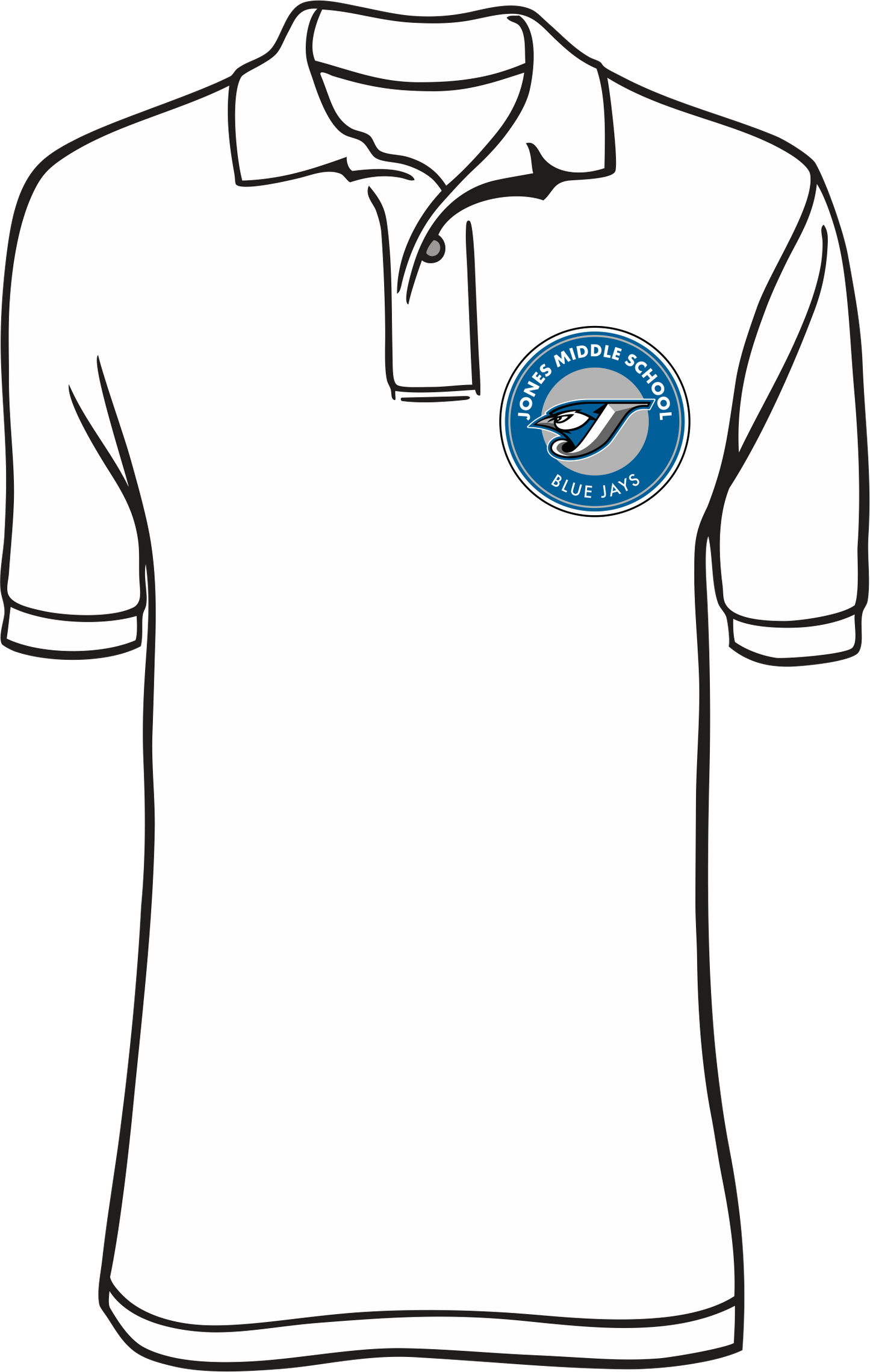Jones White Polo with Patch