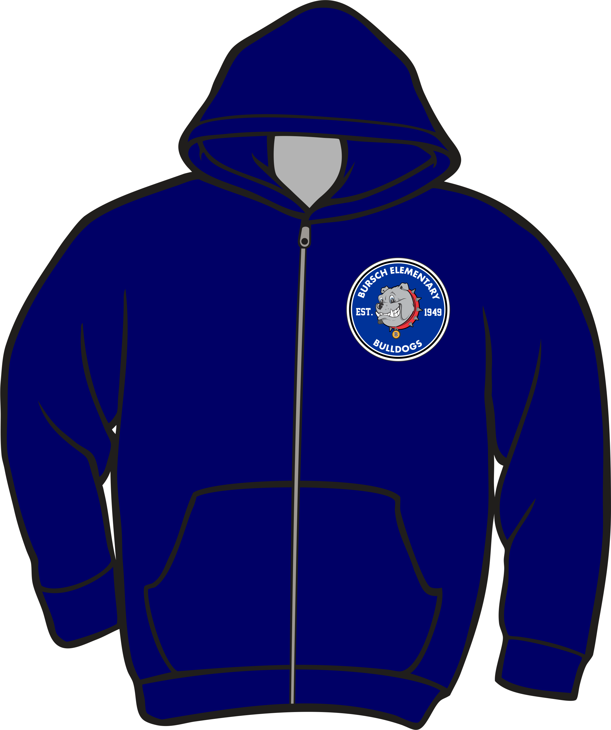 Bursch Navy Zip Up Hoodie with Patch – MCPSchoolwear.com Bursch Navy Zip Up Hoodie with Patch – MCPSchoolwear.com