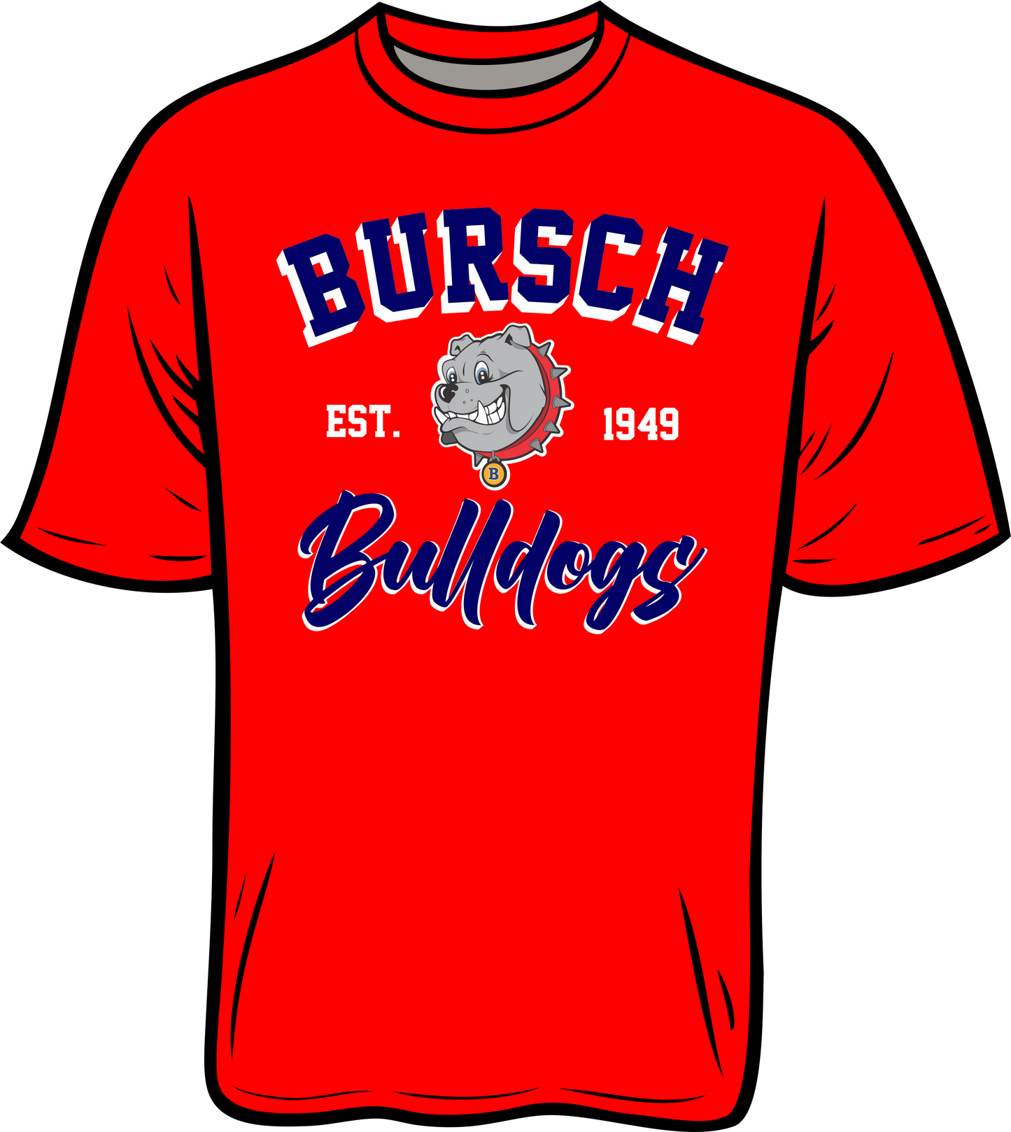 Bursch Bulldogs Red Shirt