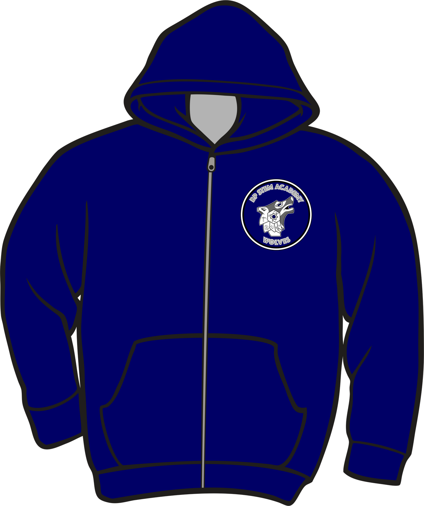 BP STEM Navy Zip-Up Hoodie with Patch