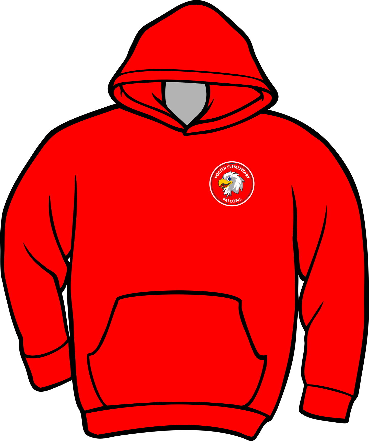 Foster Red Hoodie with Patch