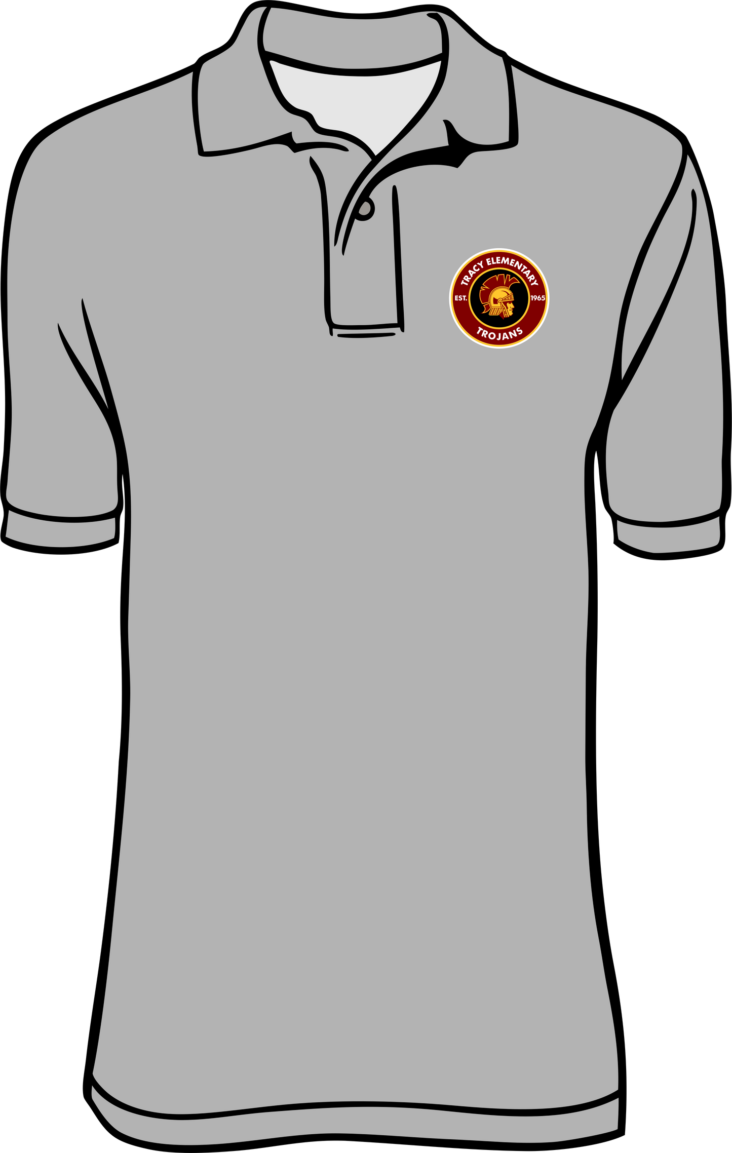 Tracy Grey Polo with a Patch