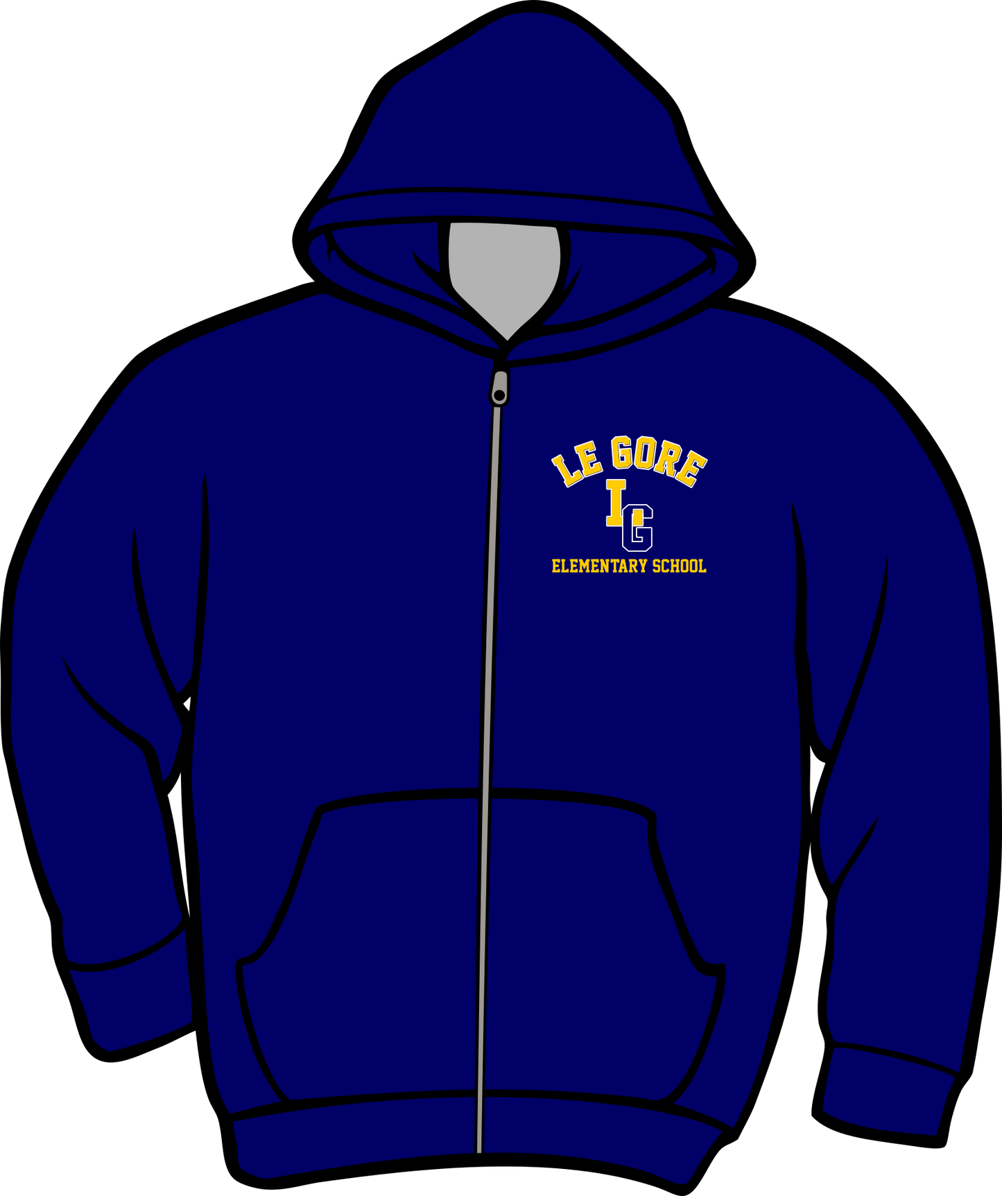 LeGore New Navy Zip Up Hoodie LG