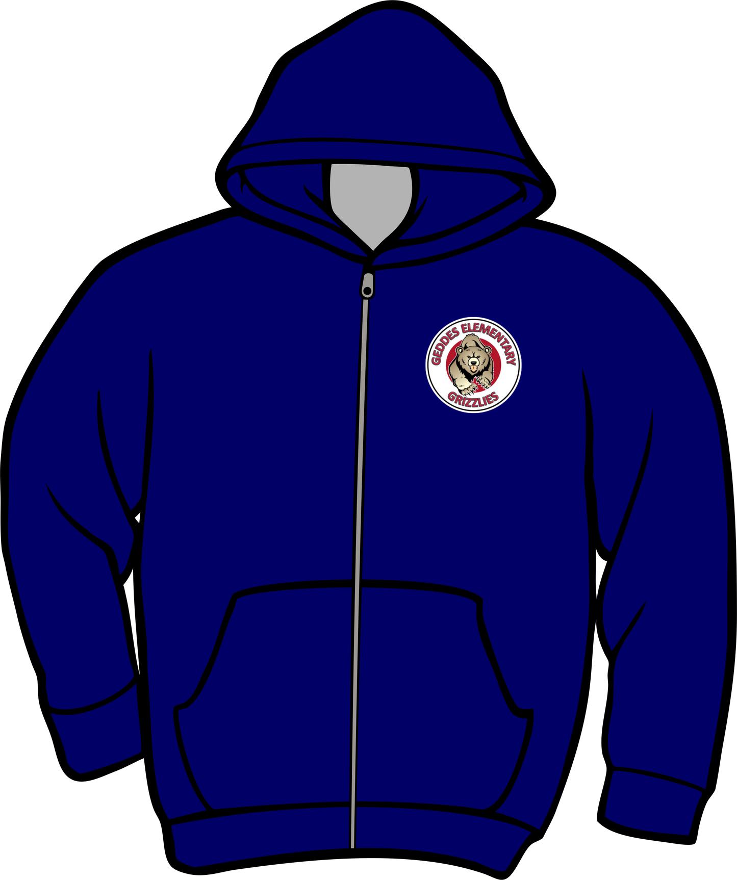 Geddes Navy Zip Up Hoodie