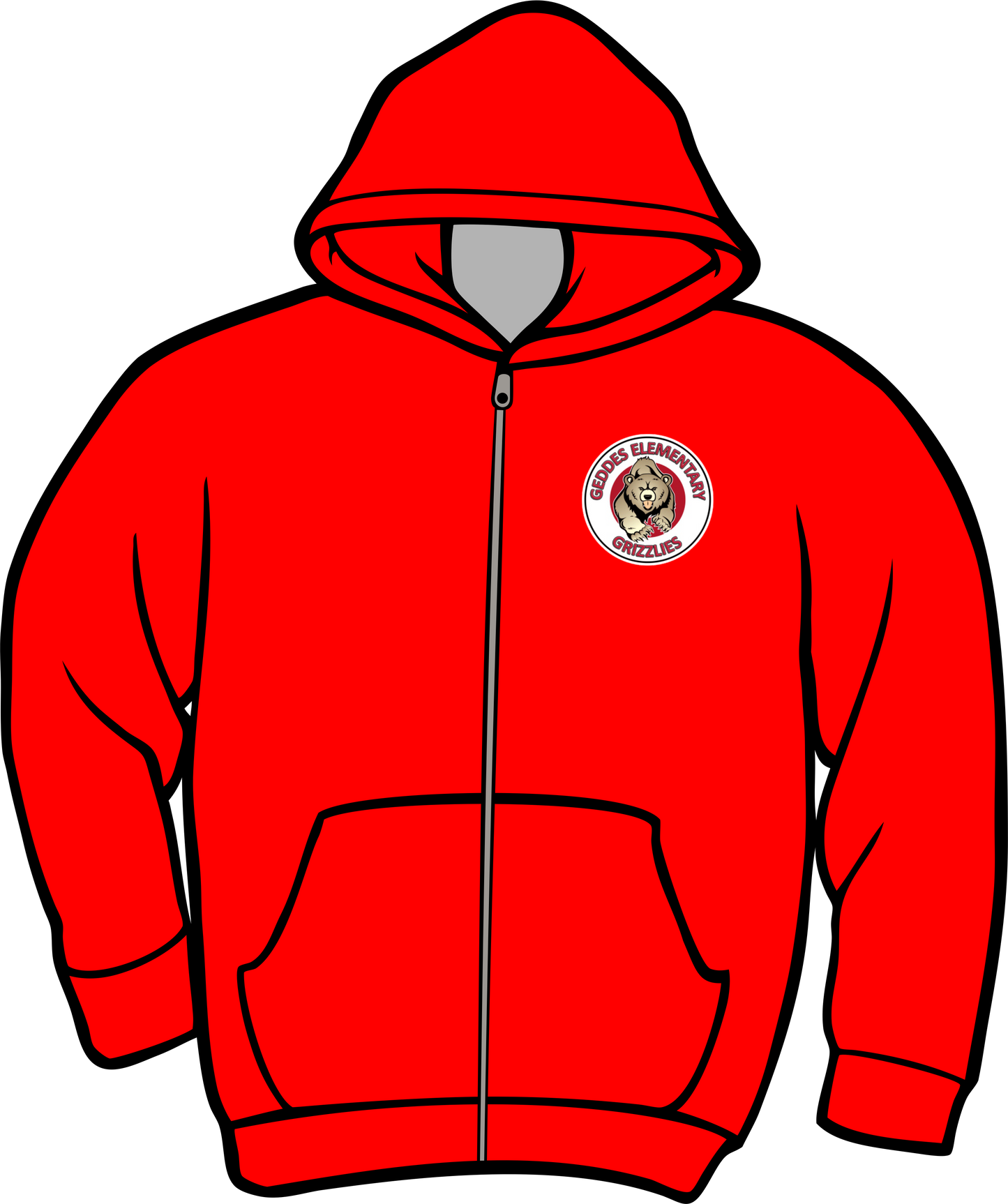 Geddes Red Zip Up Hoodie