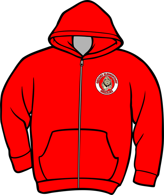 Geddes Red Zip Up Hoodie