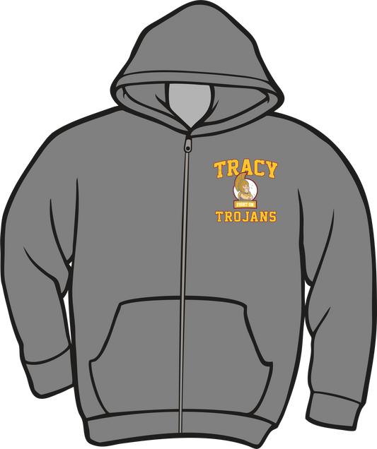 Tracy Charcoal Full-Zip Hooded Sweatshirt